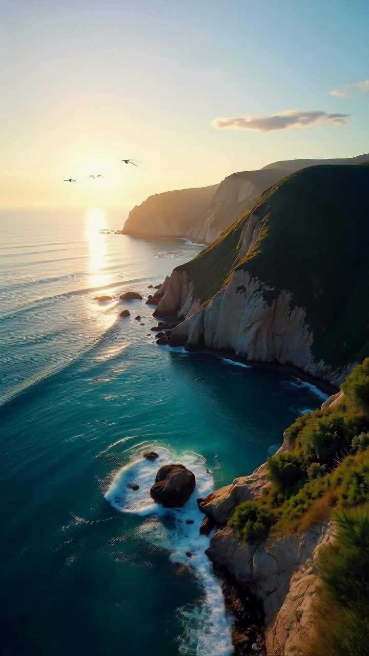 Cliff-side ocean - ocean style AI video