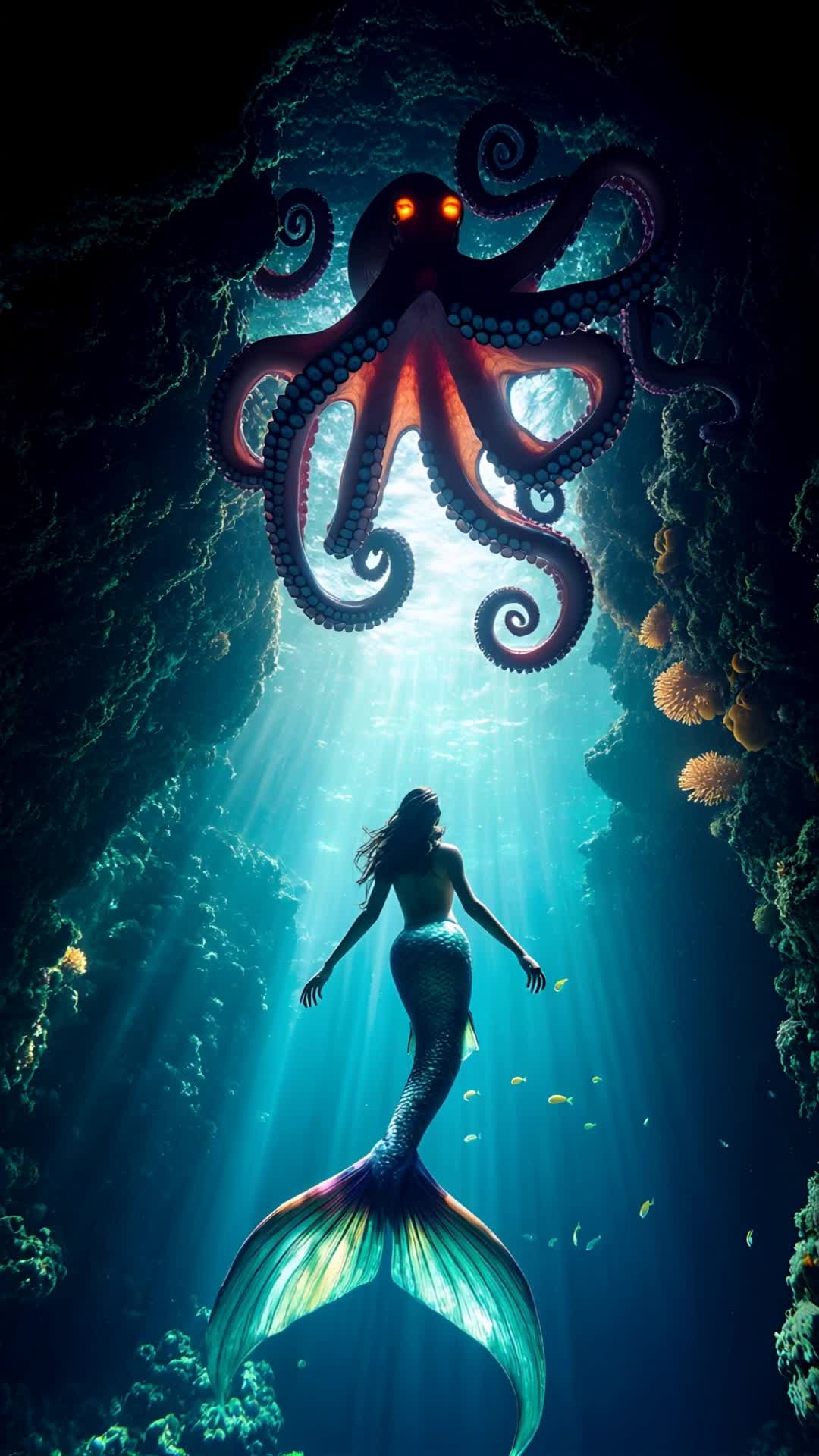 The Depths’ First Encounter - octopus ears AI video
