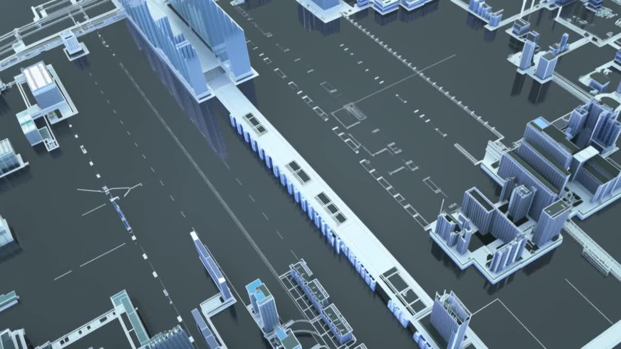 Smart City Digital Blueprint - blueprint builder free AI video