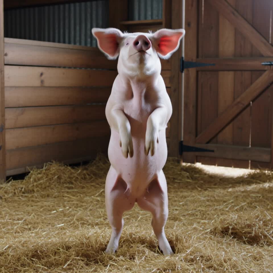 dancing pig - pig silhouette AI video