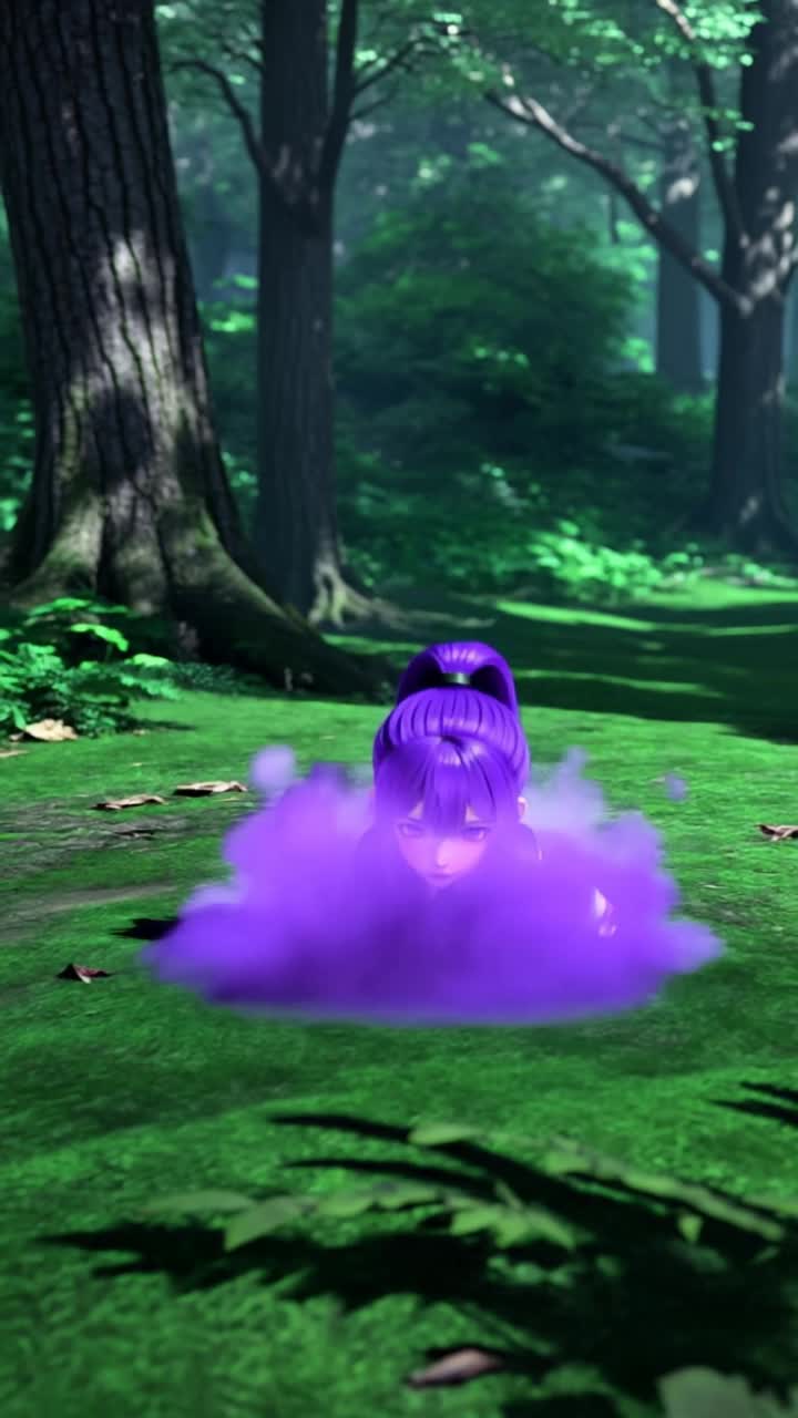 purple smoke - purple anime pfp AI video