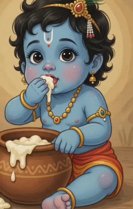 Cute little krishna - krishna lipsync AI video