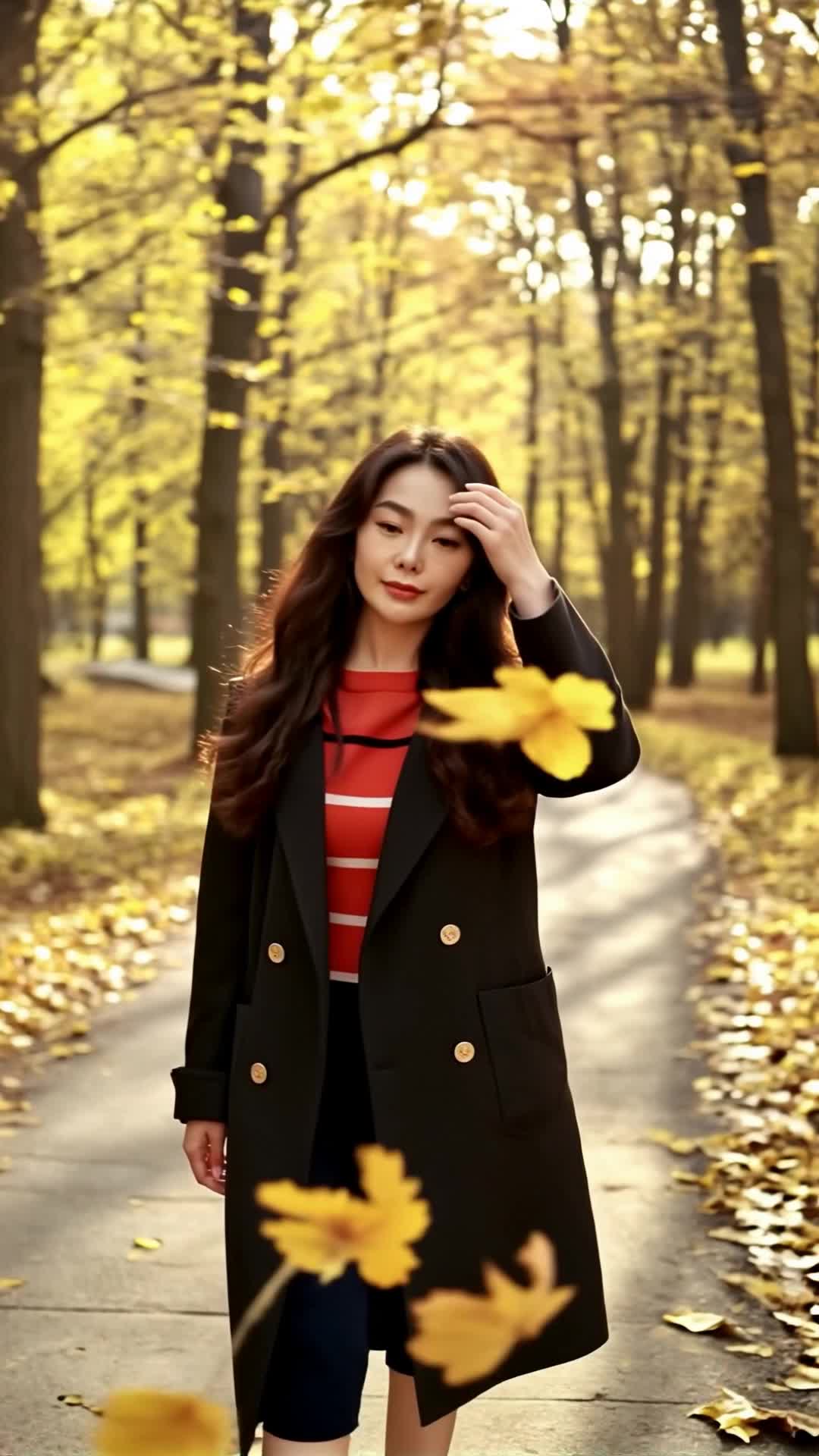 autumn and women - dark autumn hair color AI video
