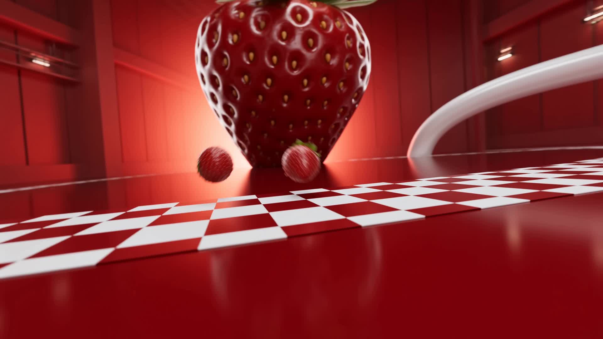 strawberry ad - blonde hair with strawberry highlights AI video