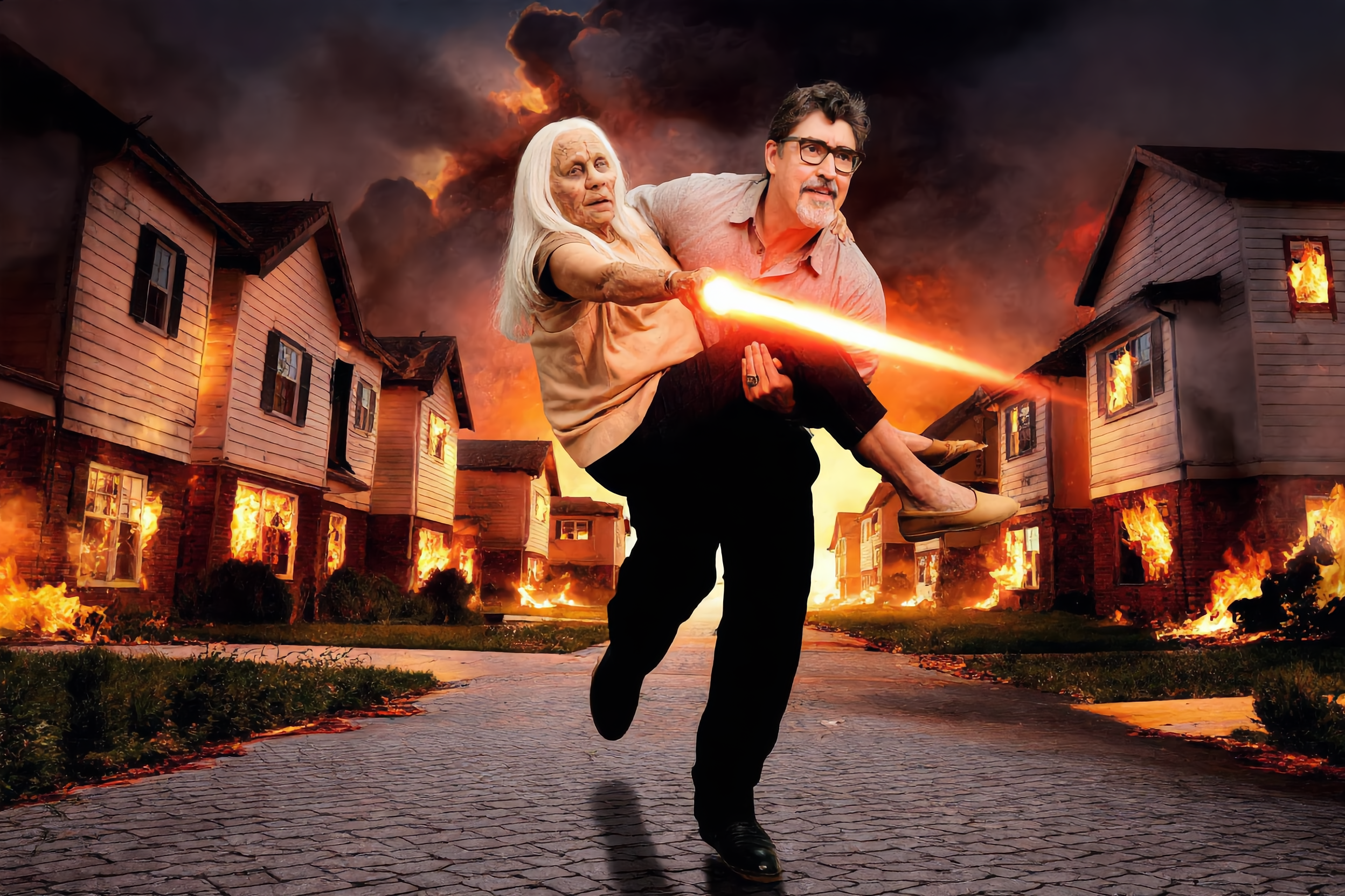 Action Sci-Fi movie poster - background poster design AI image