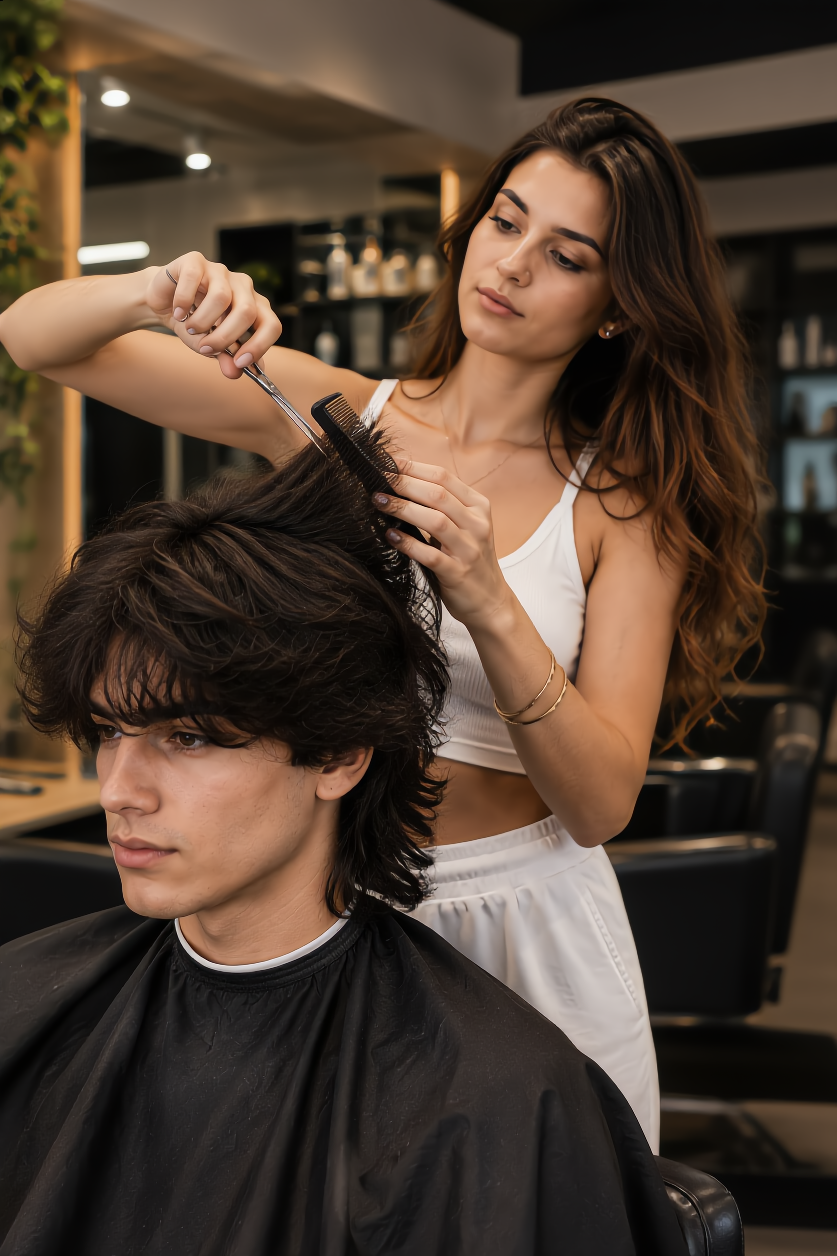Kling AI work 319701549662686 - gents hair salon AI image