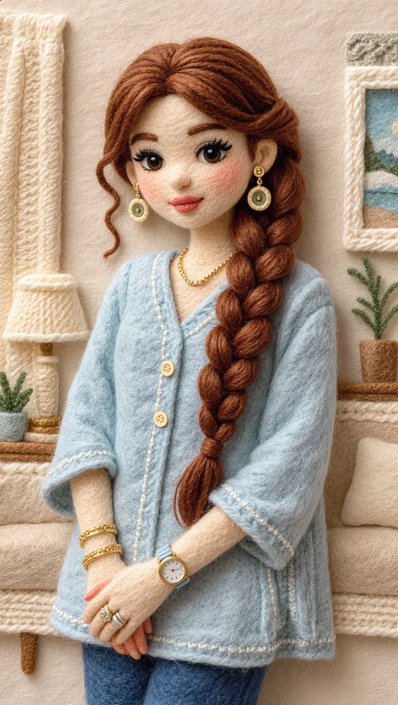 A handcratted miniature scene en - scene characters AI image