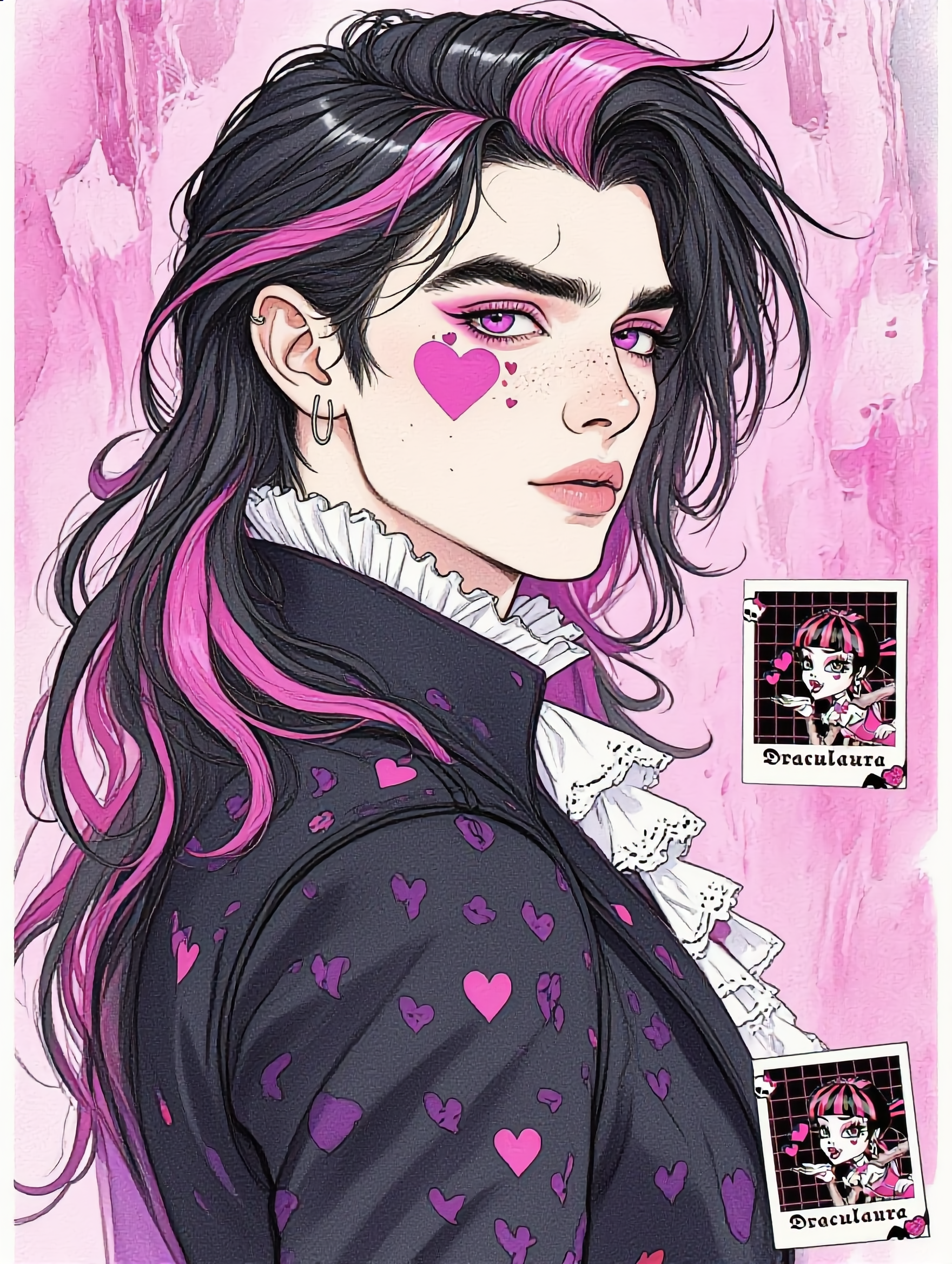 Male Draculaura Monster High - ideas for coloring gray hair AI image