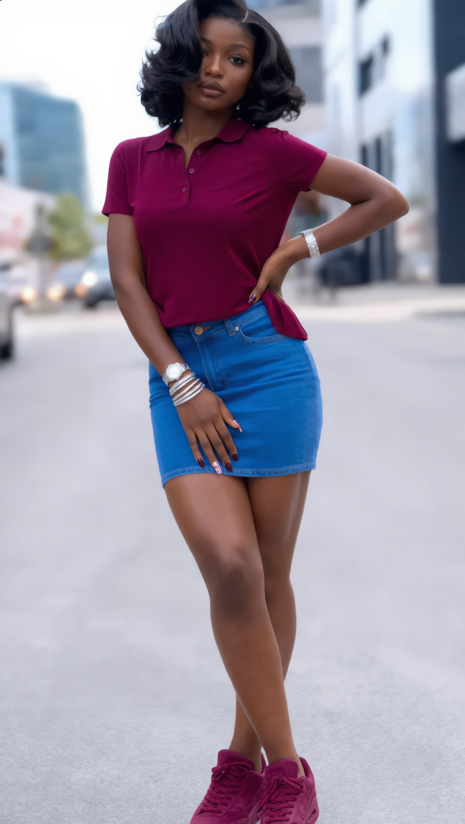 Kling AI work 310070578667741 - mini skirt bent over AI image