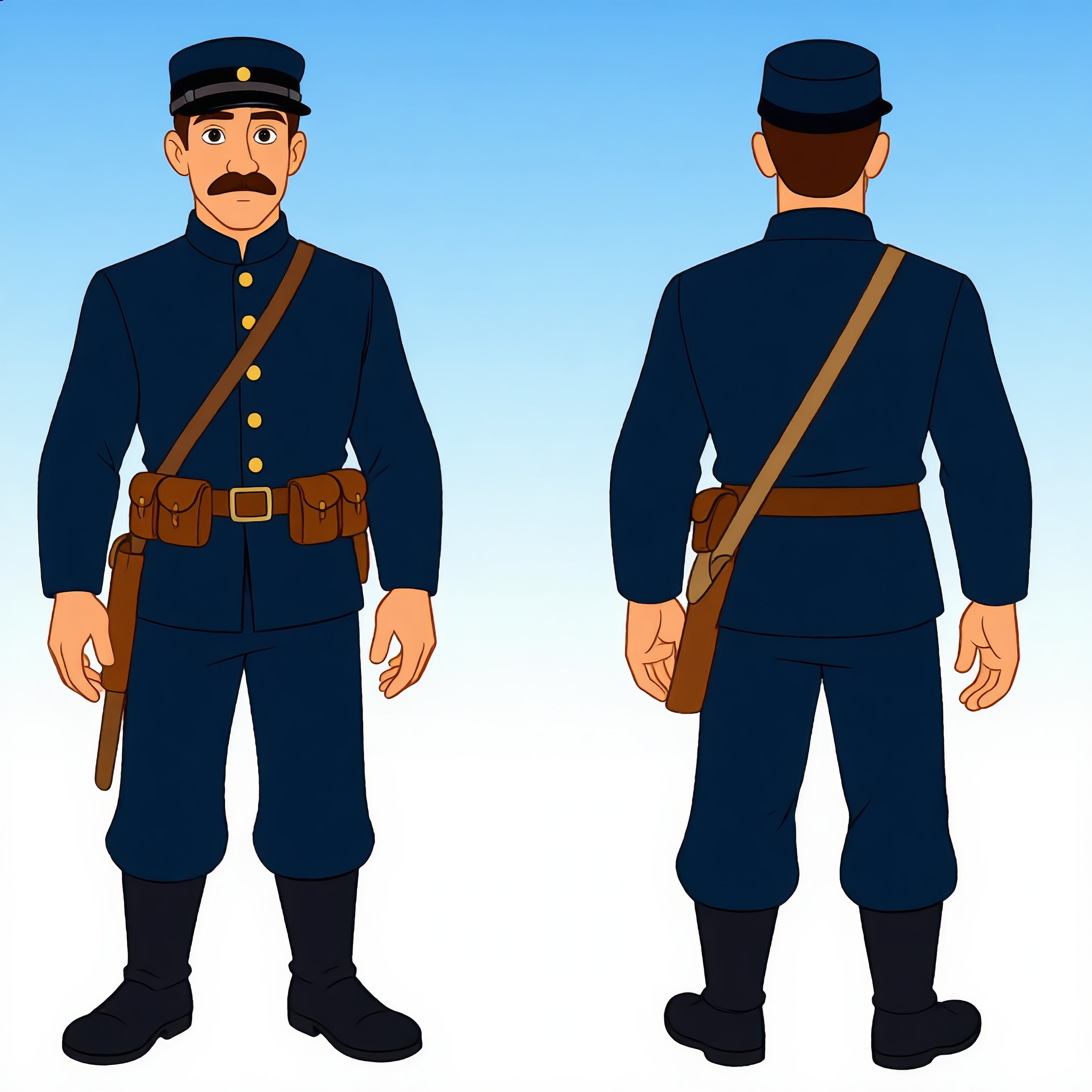 Late 19th century soldier - disney character generator AI image