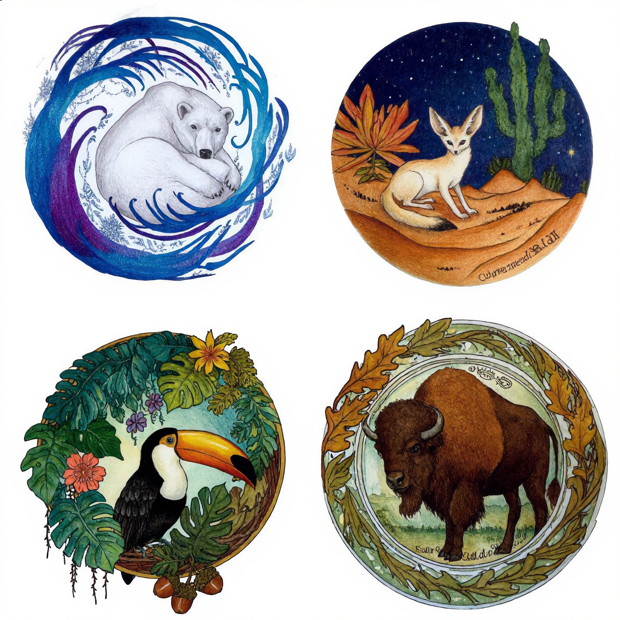 earth poles stylized - how to make clip art AI image