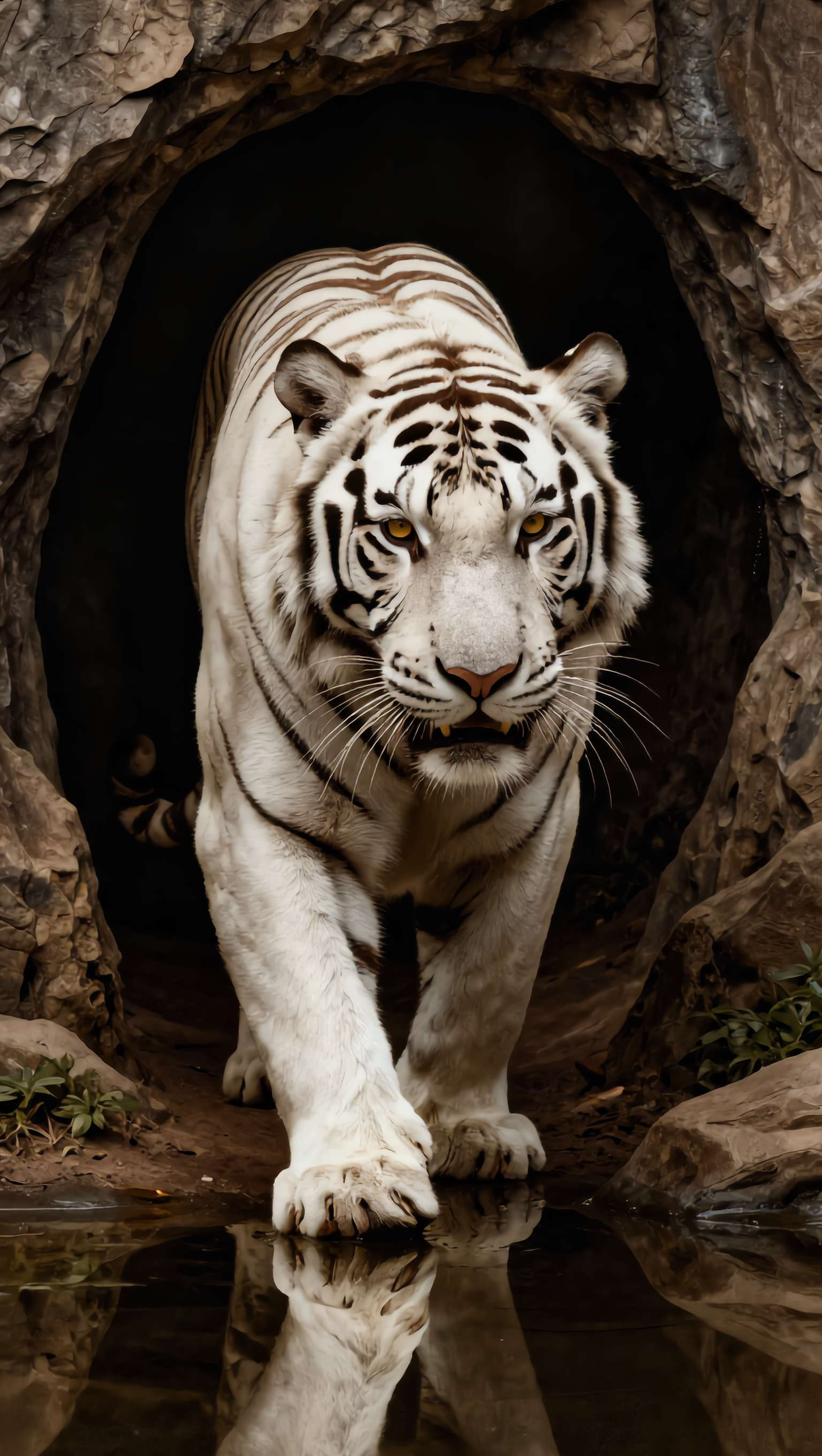 White Tiger - face and body studio AI image