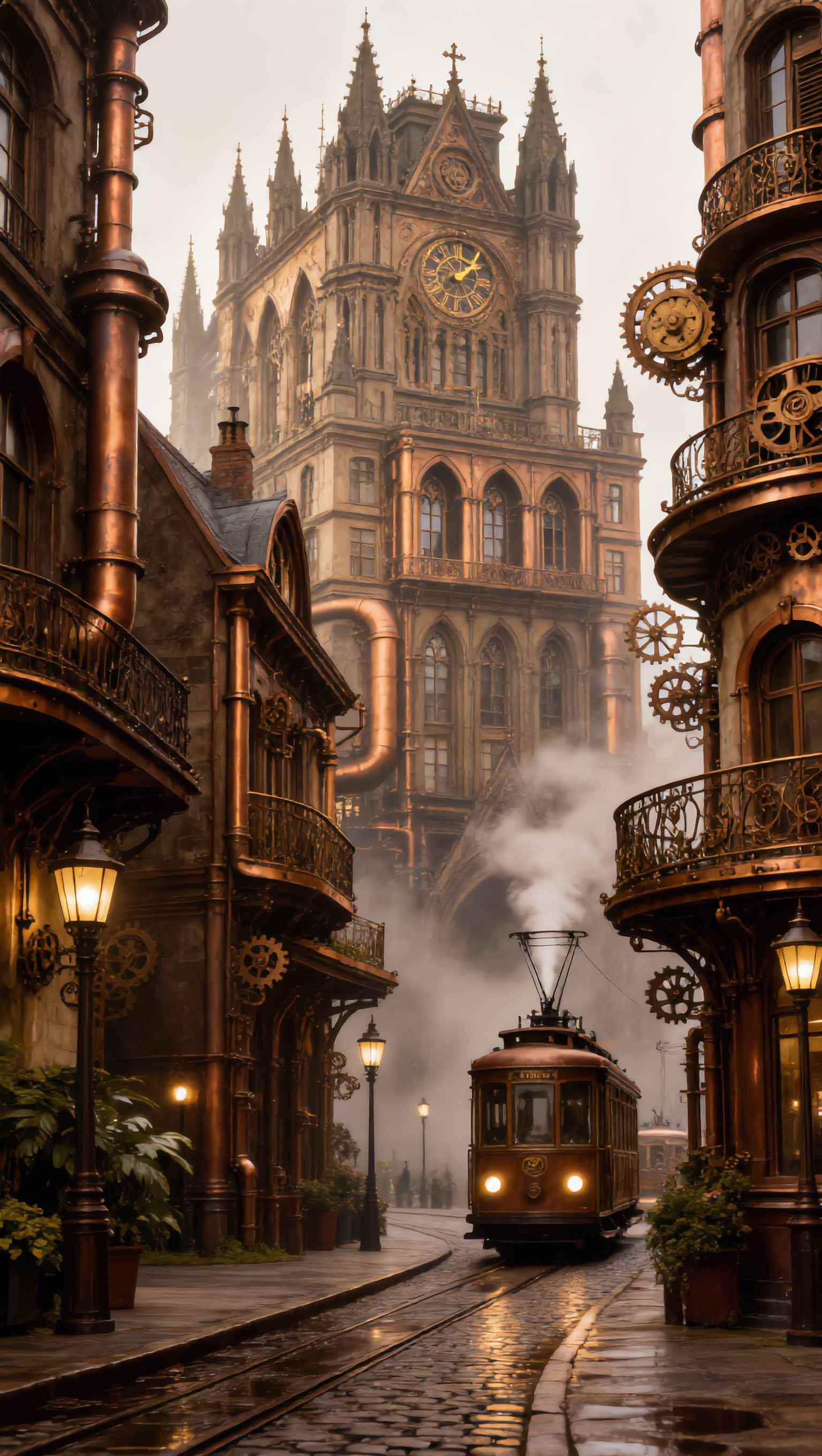 Steampunk city - fantasy city map builder AI image