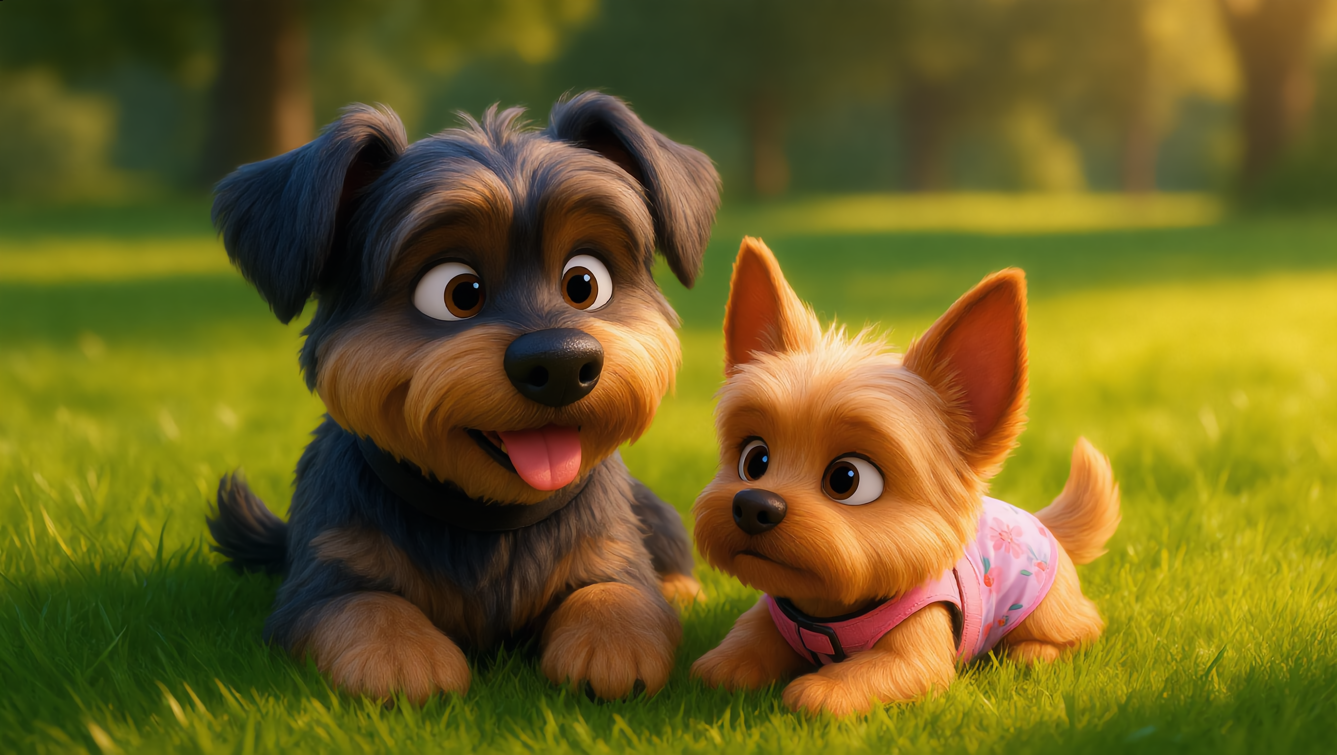 Leo & Muffin sunbathing - images for composition AI image
