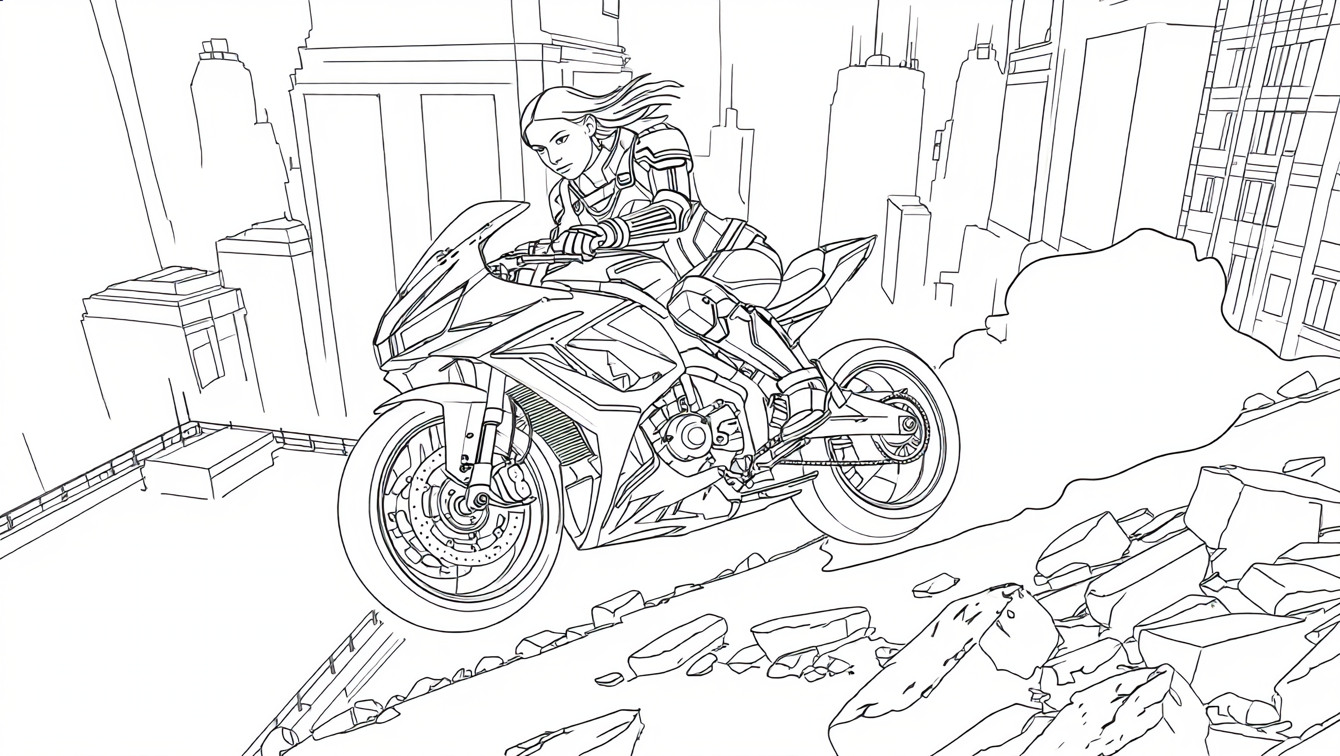 AI avatar in action sketch style - action style AI image
