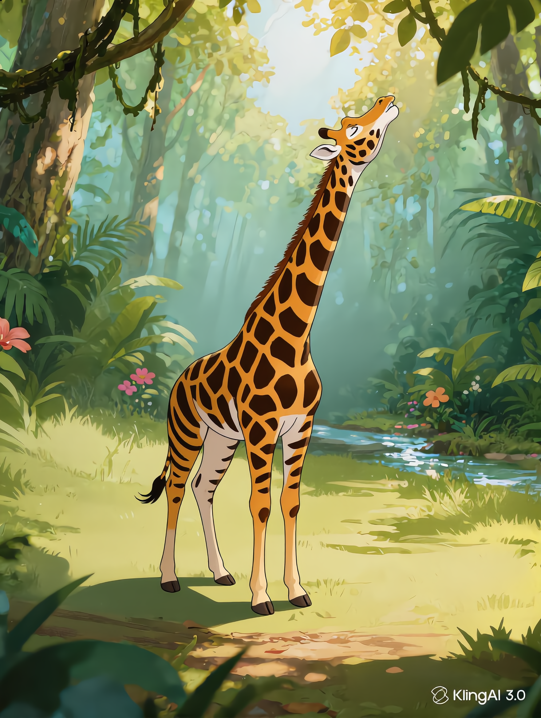Kling AI work 311132404503124 - colors of a giraffe AI image