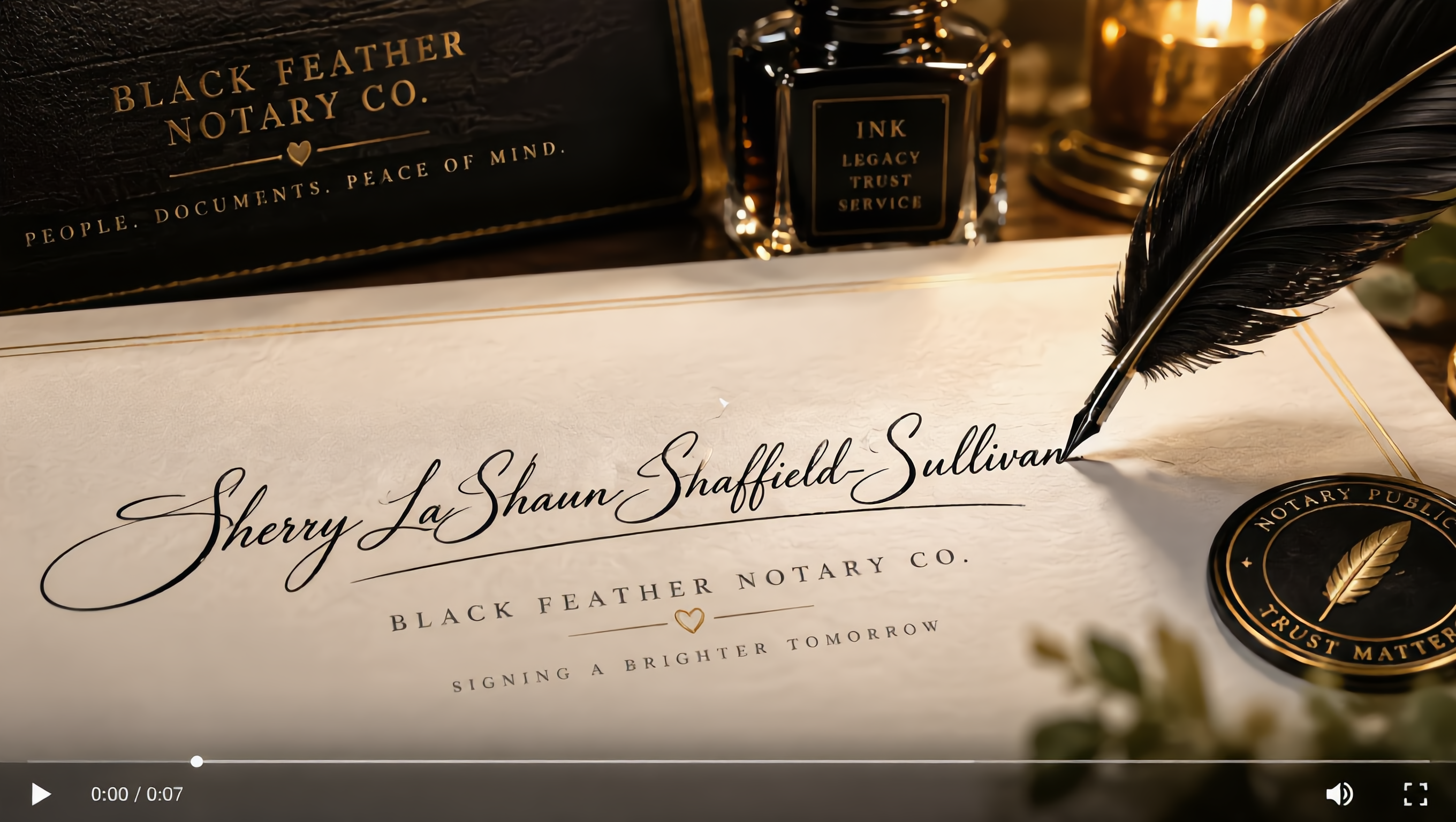 black feather notary - black image for video AI image