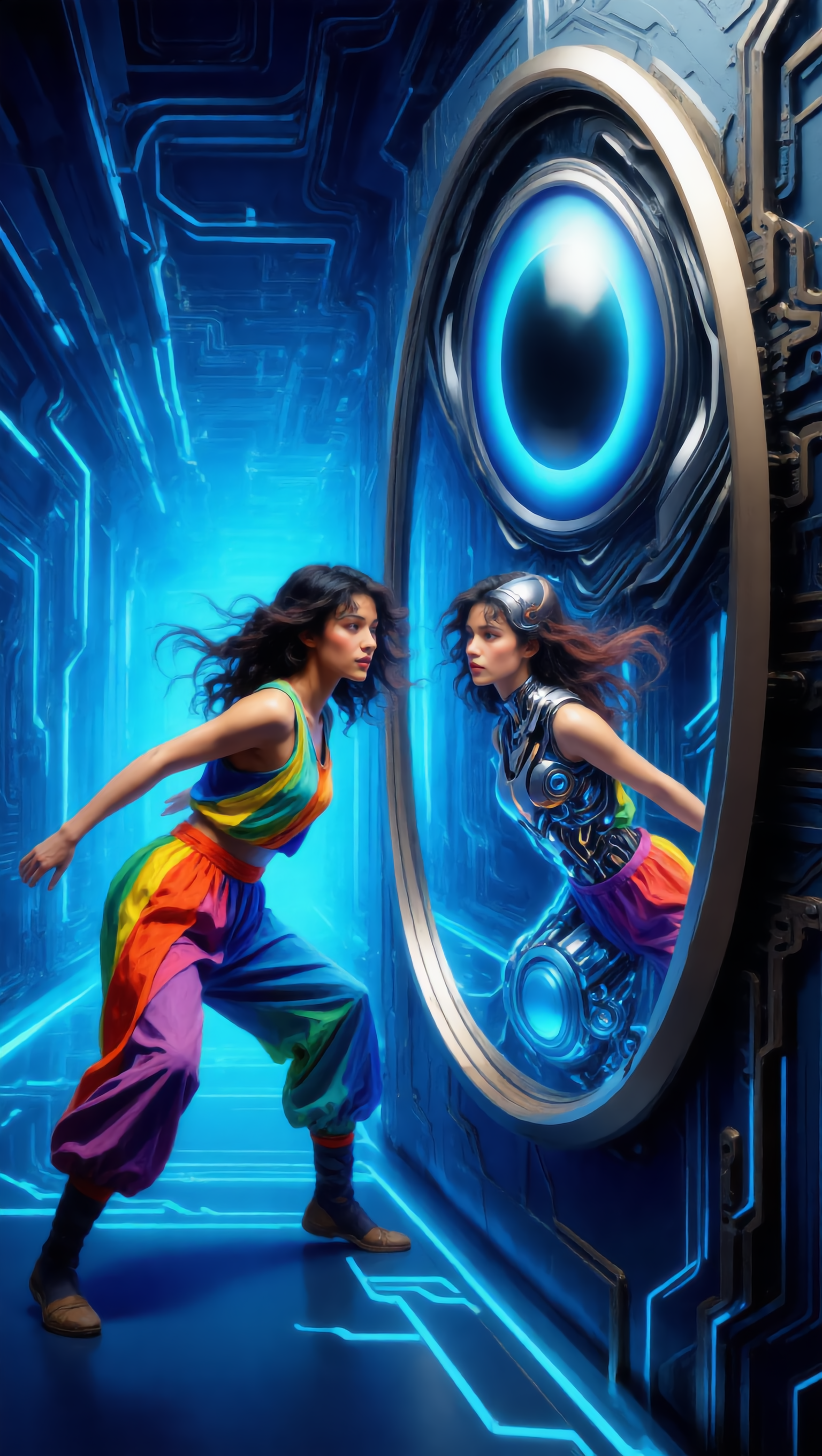 The mirror tells you the truth. - looked in the mirror sharp as a bullet AI image