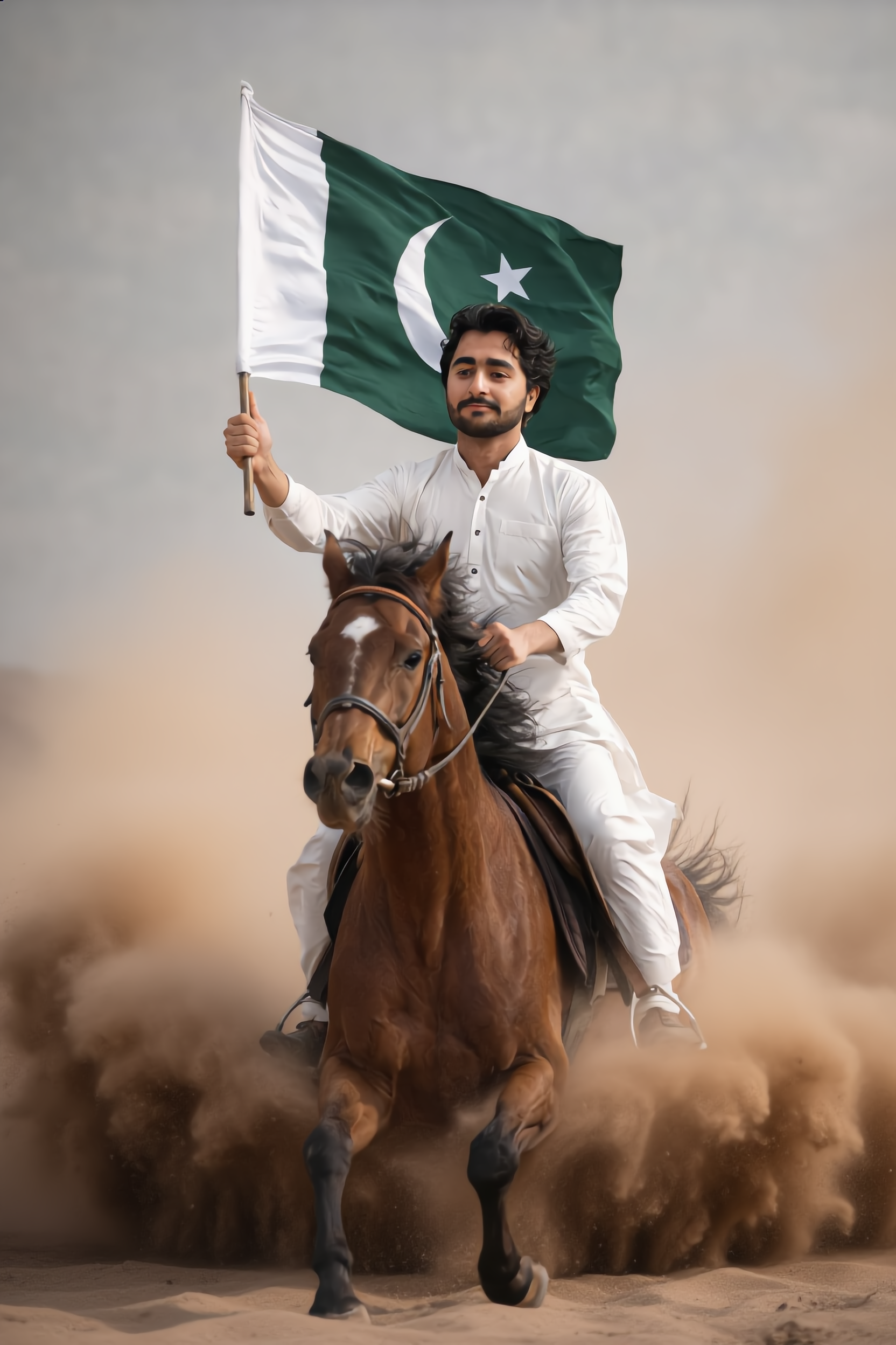@ImageA young man riding a power - ultra realistic AI image