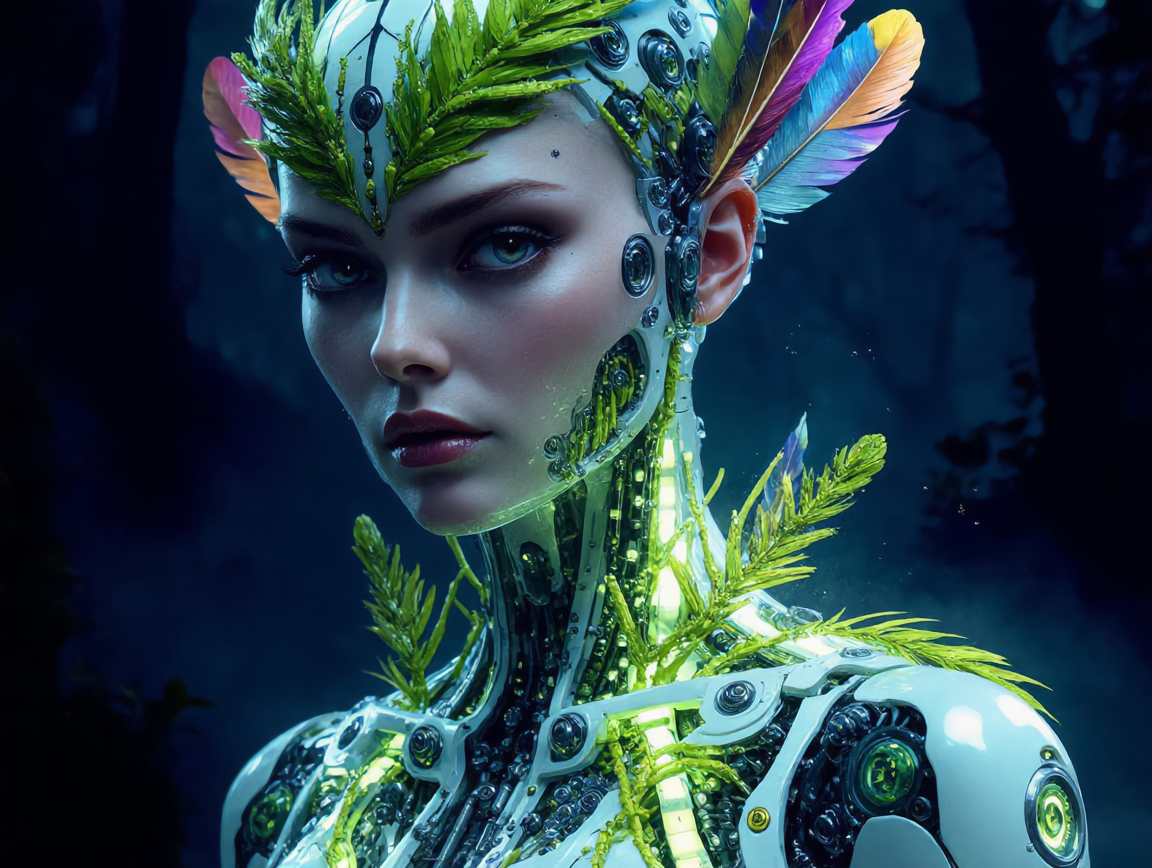 Porcelain Female Android - ai body AI image