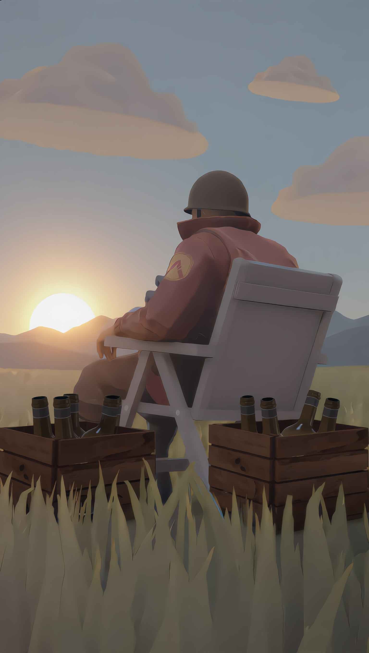 TF2 soldier chillin - beer style AI image