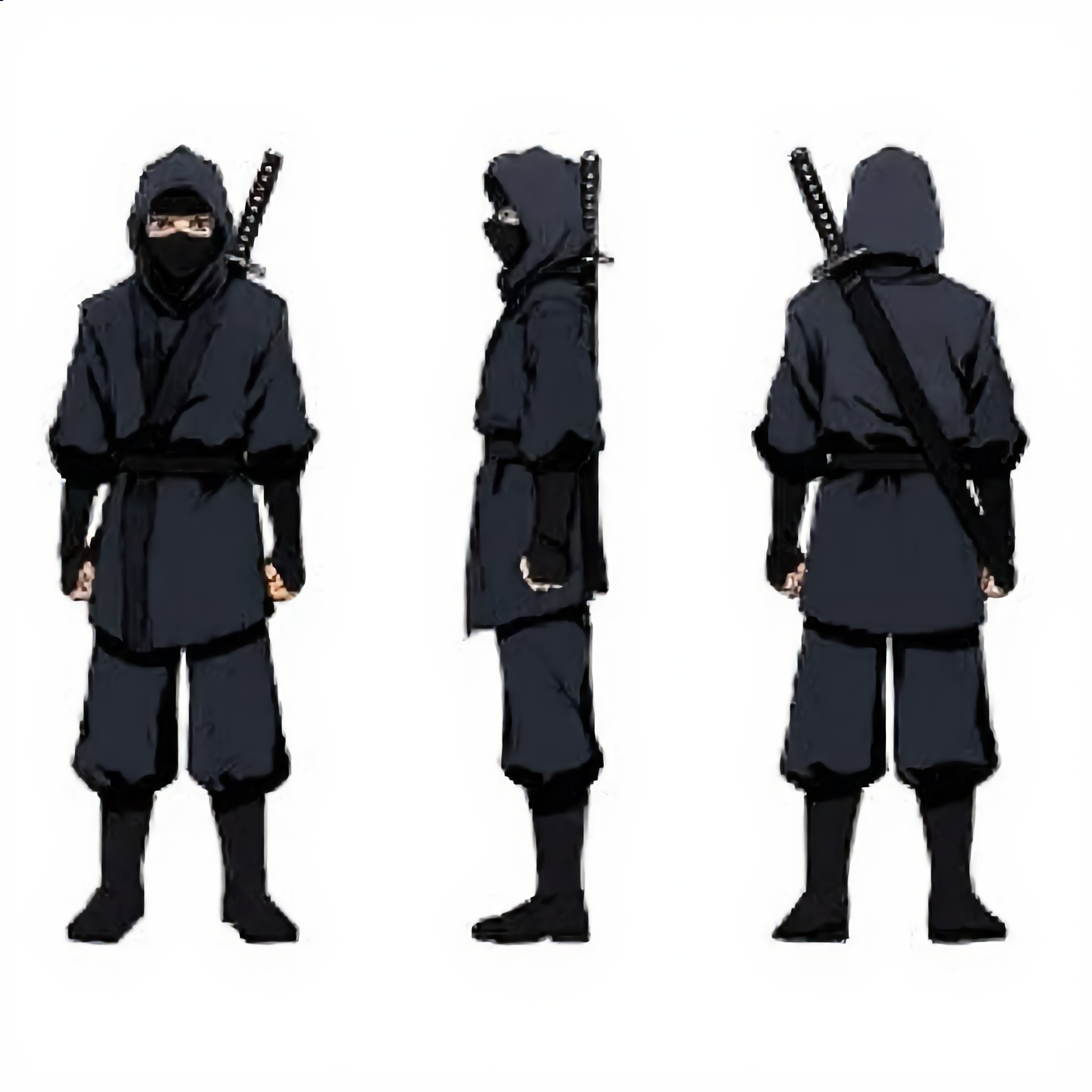 Ninja shinobi character sheet - full body character creator AI image
