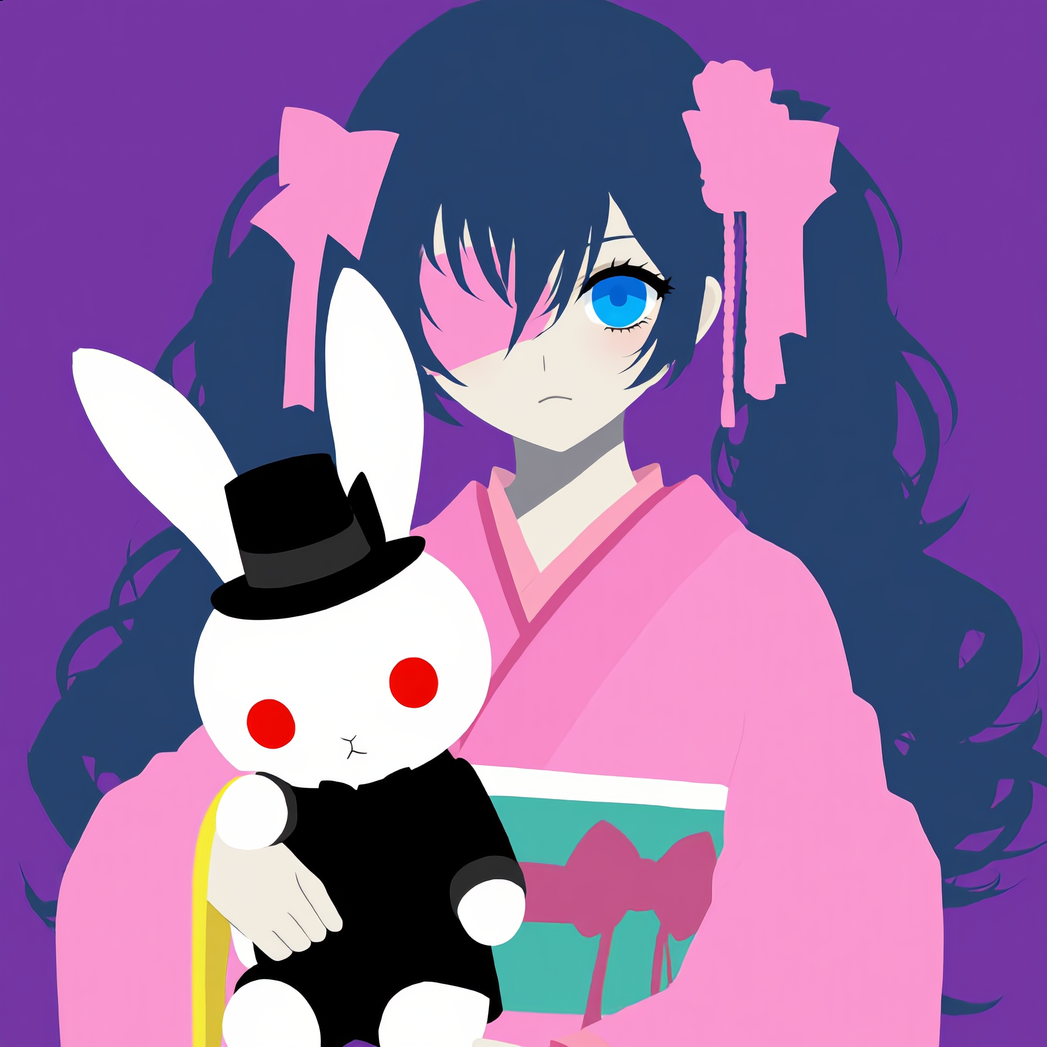 my OC with her bunny!!!! - oc ideas generator AI image