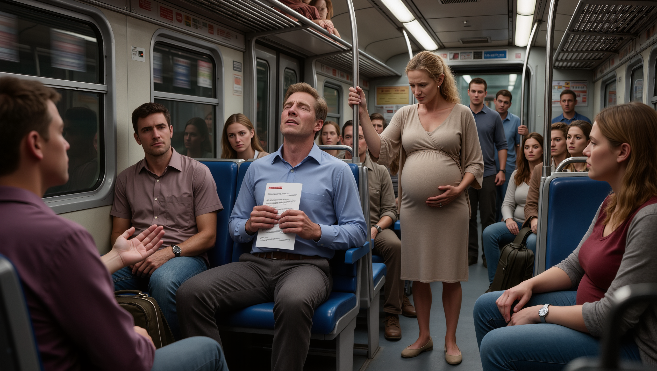 Man Refuses To Surrender Train Seat To Pregnant Woman Despite Crowd's Expectation And Surprising Reason