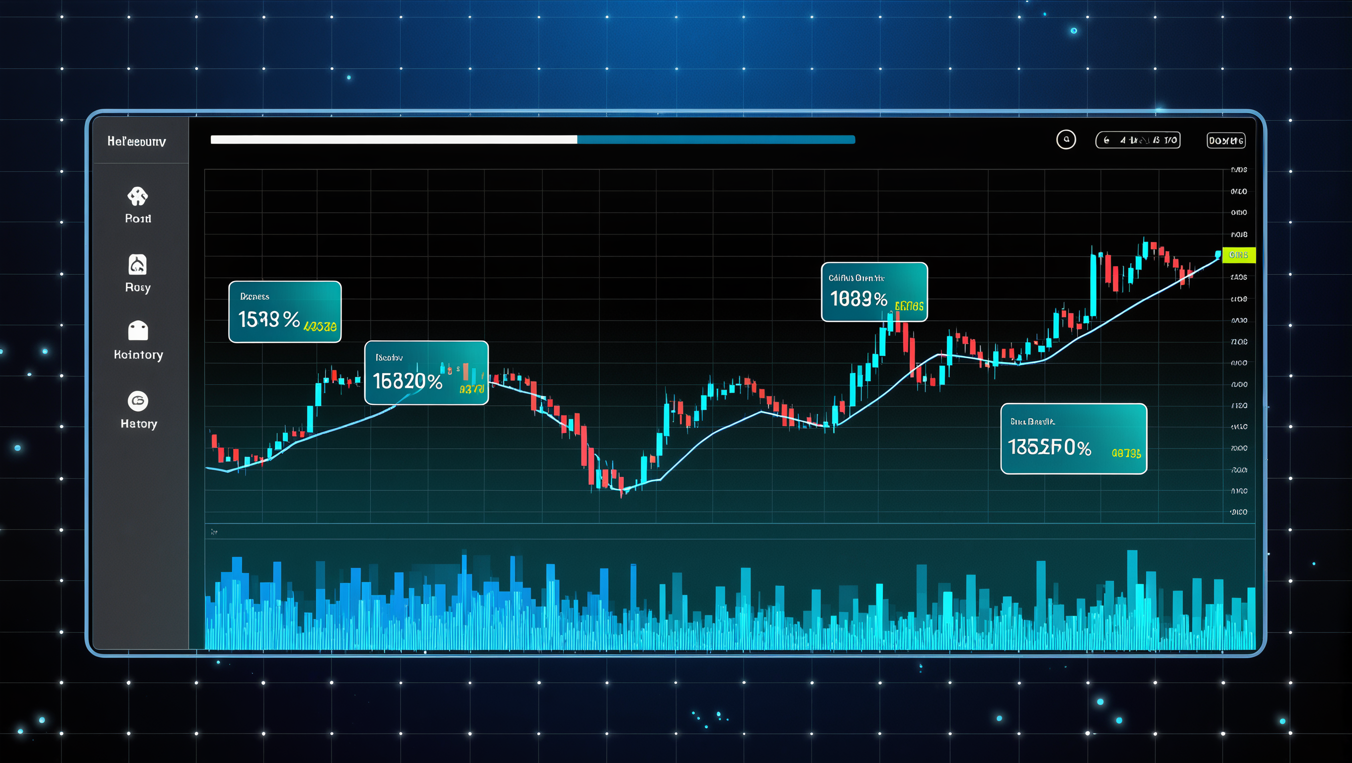 Interactive AI trading dashboard showing portfolio performance