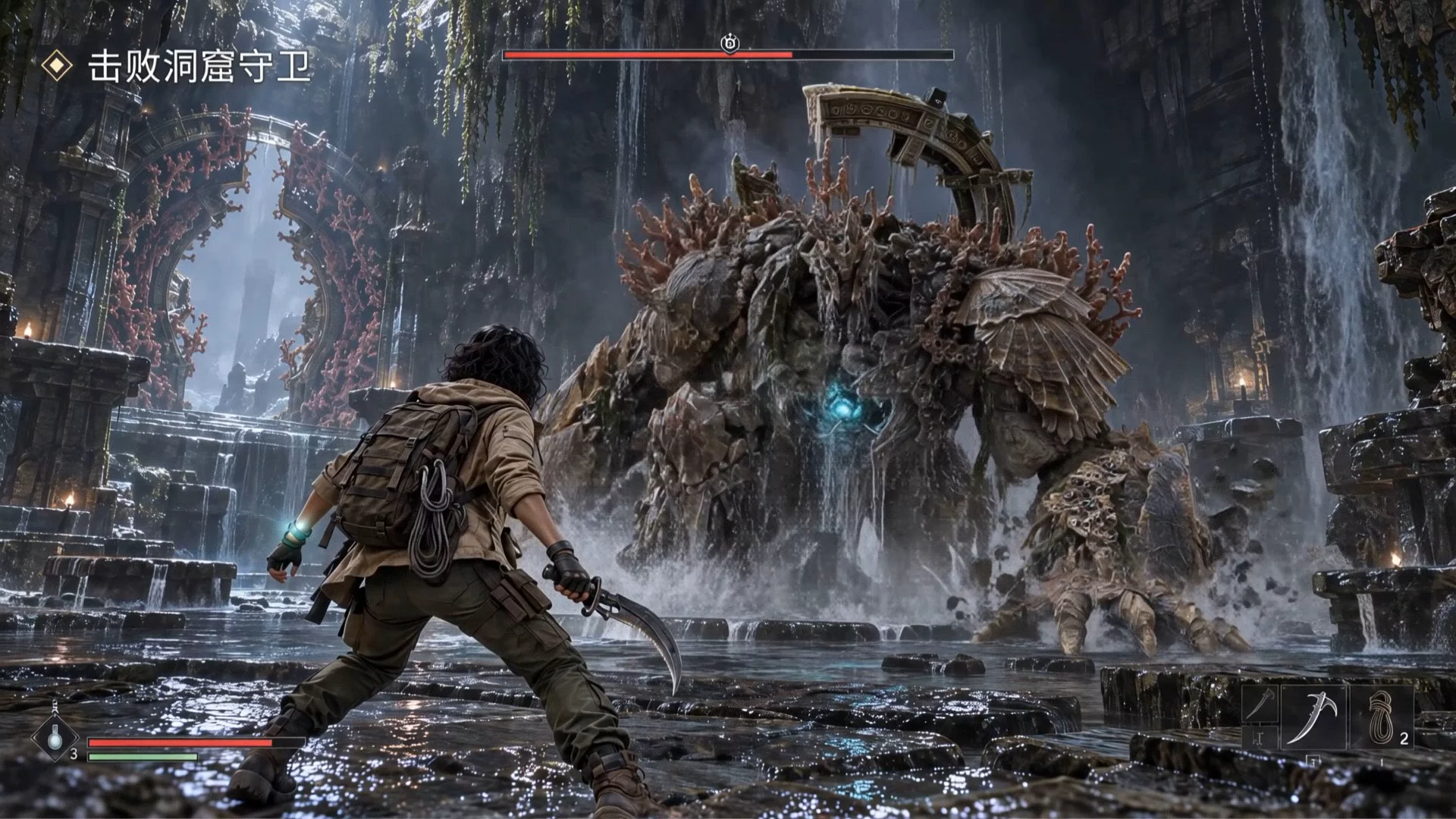 Kling 4.0 fantasy boss battle generated from game UI references