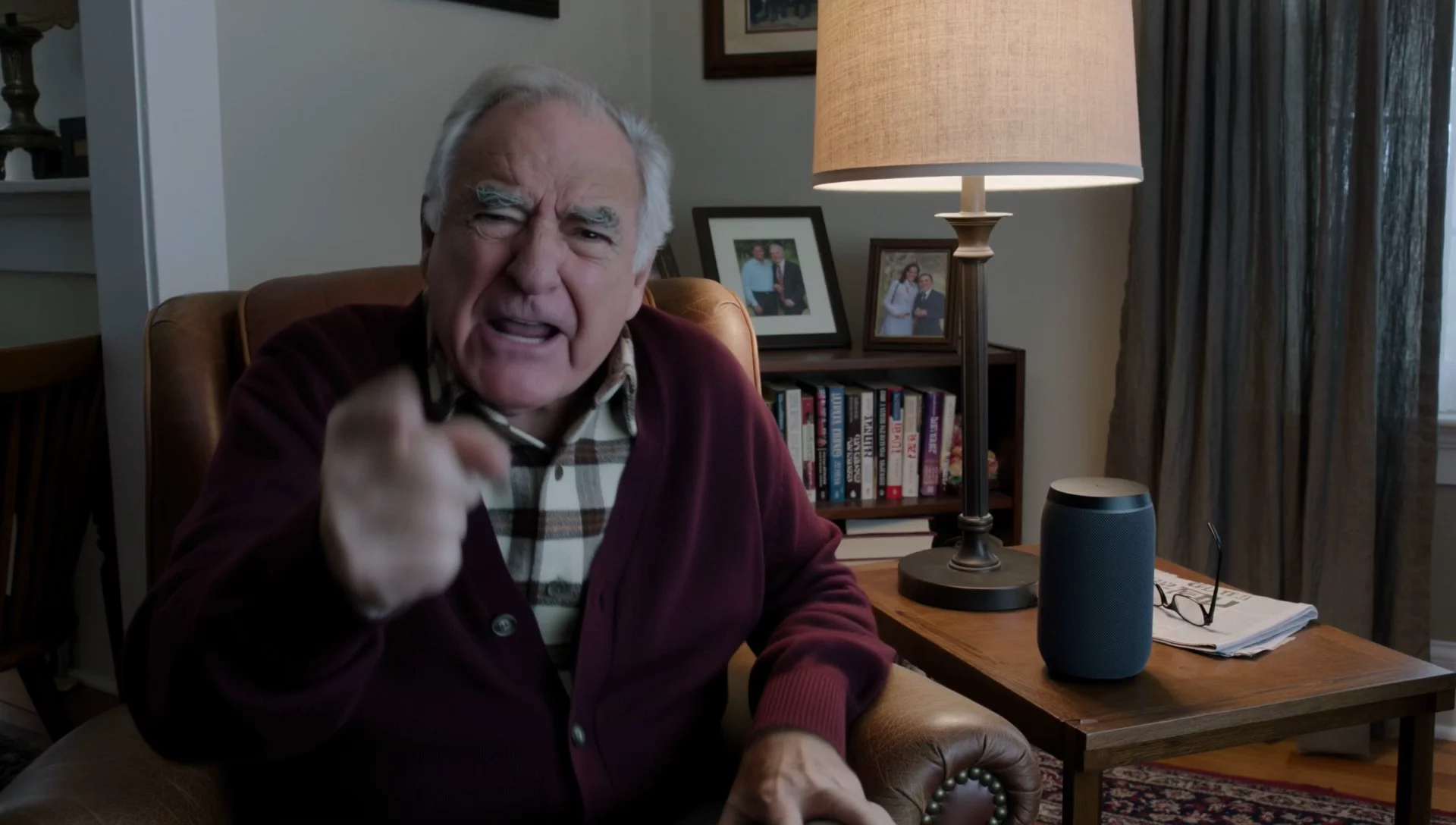 Kling 4.0 video preview of an old man ranting from an armchair