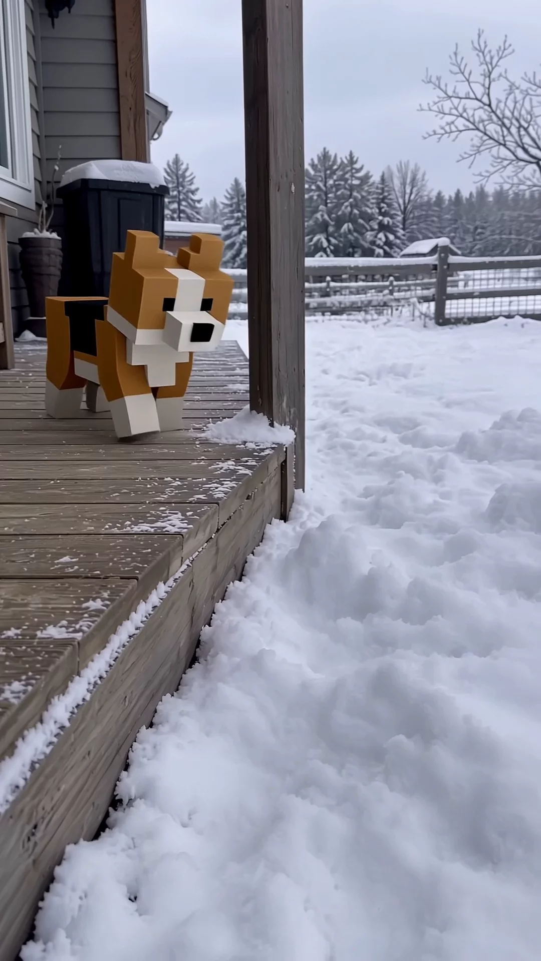 Kling 4.0 vertical porch video after a winter style modification