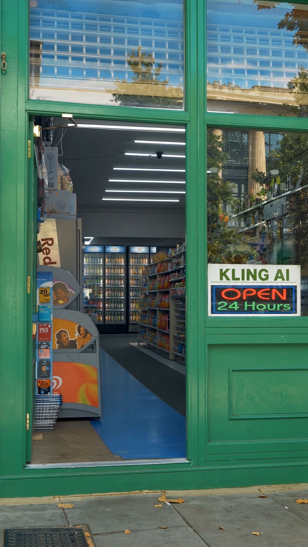 Kling 4.0 storefront video with multiple replaced characters
