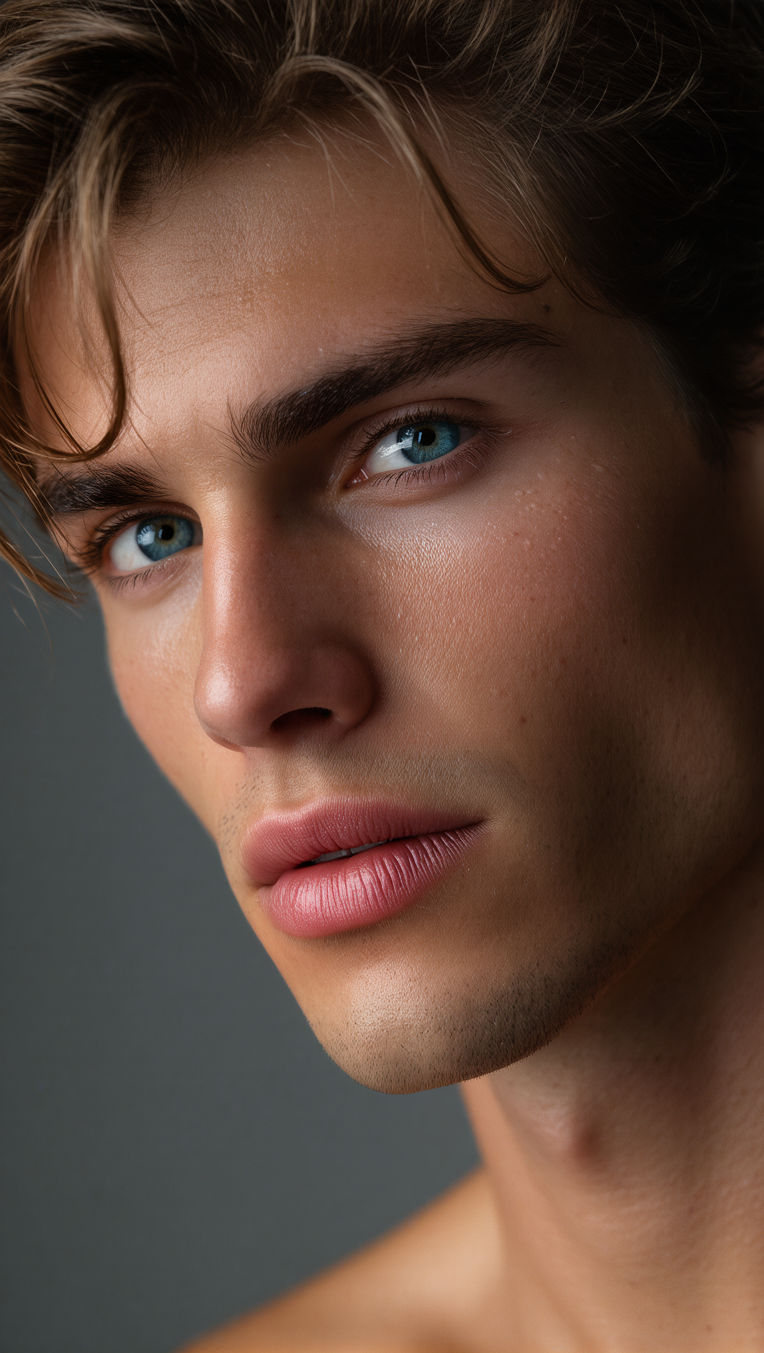 Ultra-photorealistic Portrait Handsome Man Studio Lighting Intimate ...