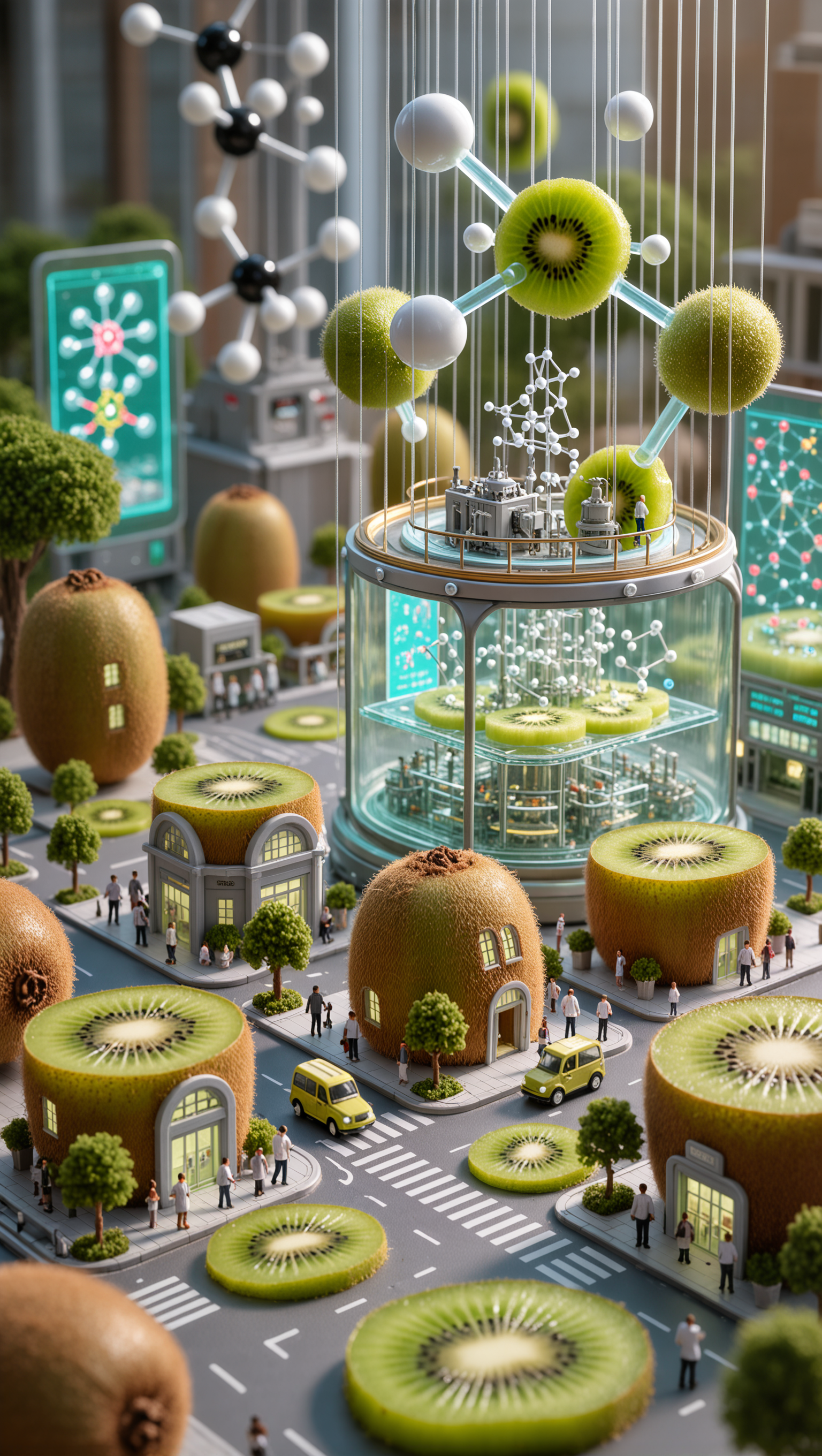 Kiwi Miniature City Life In A Tiny Urban World | AI Image
