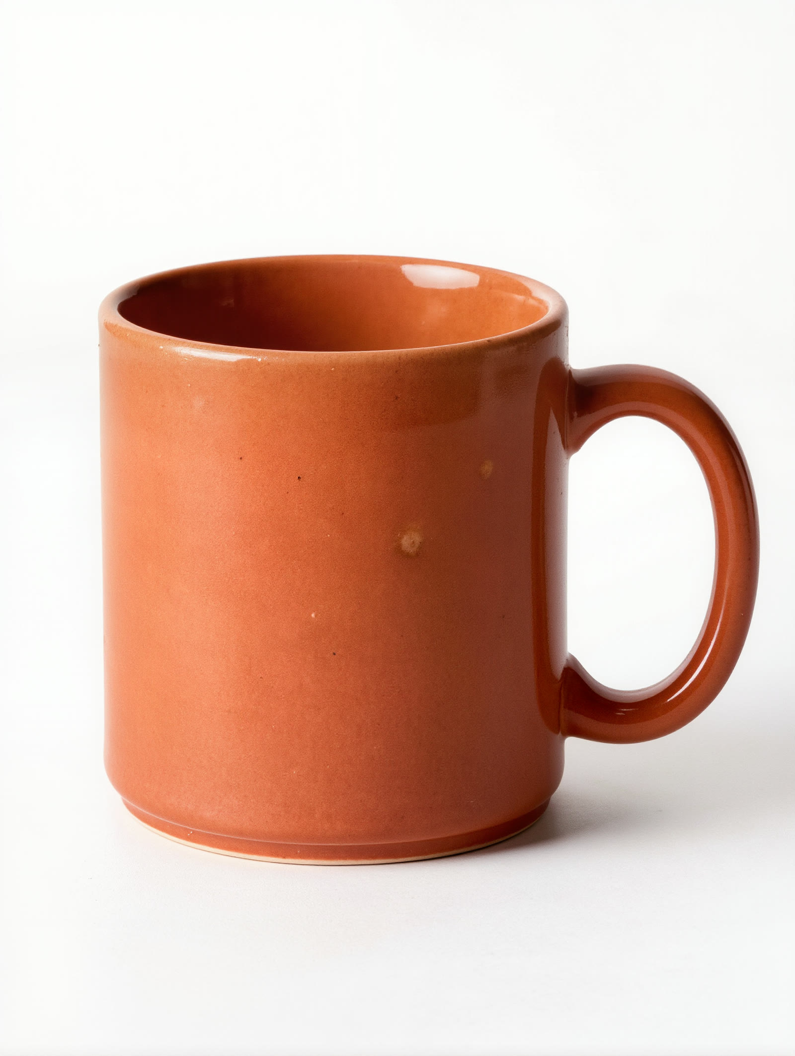 A ceramic mug on a plain background, the still frame from an AI-generated rotating product showcase video.