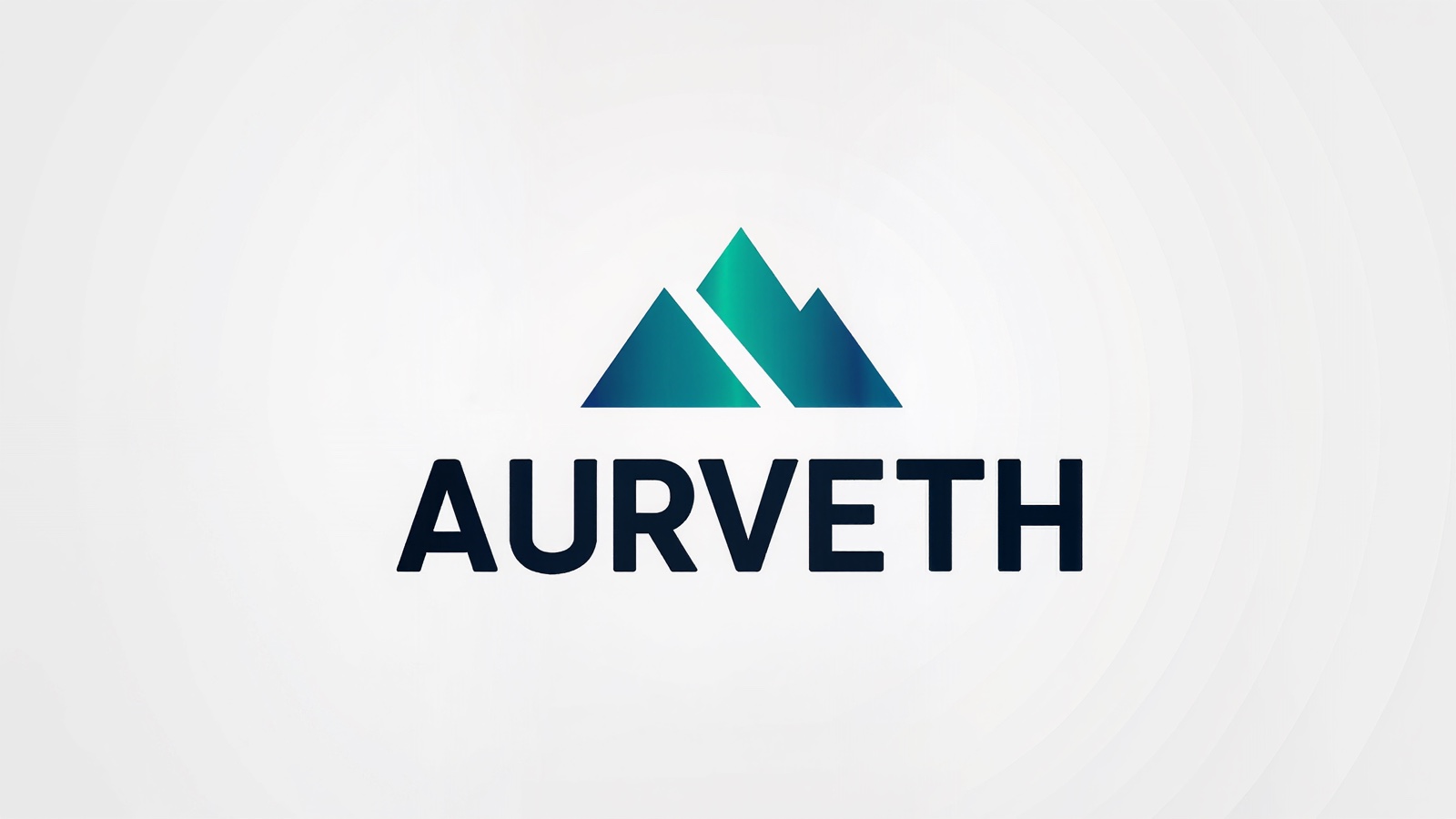Aurveth, an original fictional logo design with a geometric mountain icon in a teal-to-blue gradient above a bold wordmark, the source image used for this guide's real example.